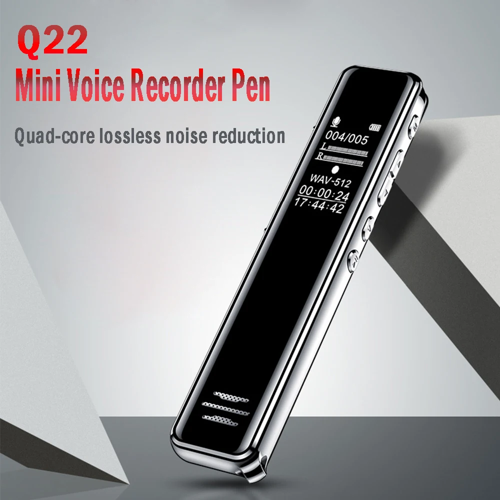 

Q22 Digital Voice Recorder Pen 8/16/32GB Business Conference One-Button Voice Recording Professional Noise Reduction IC Recorder