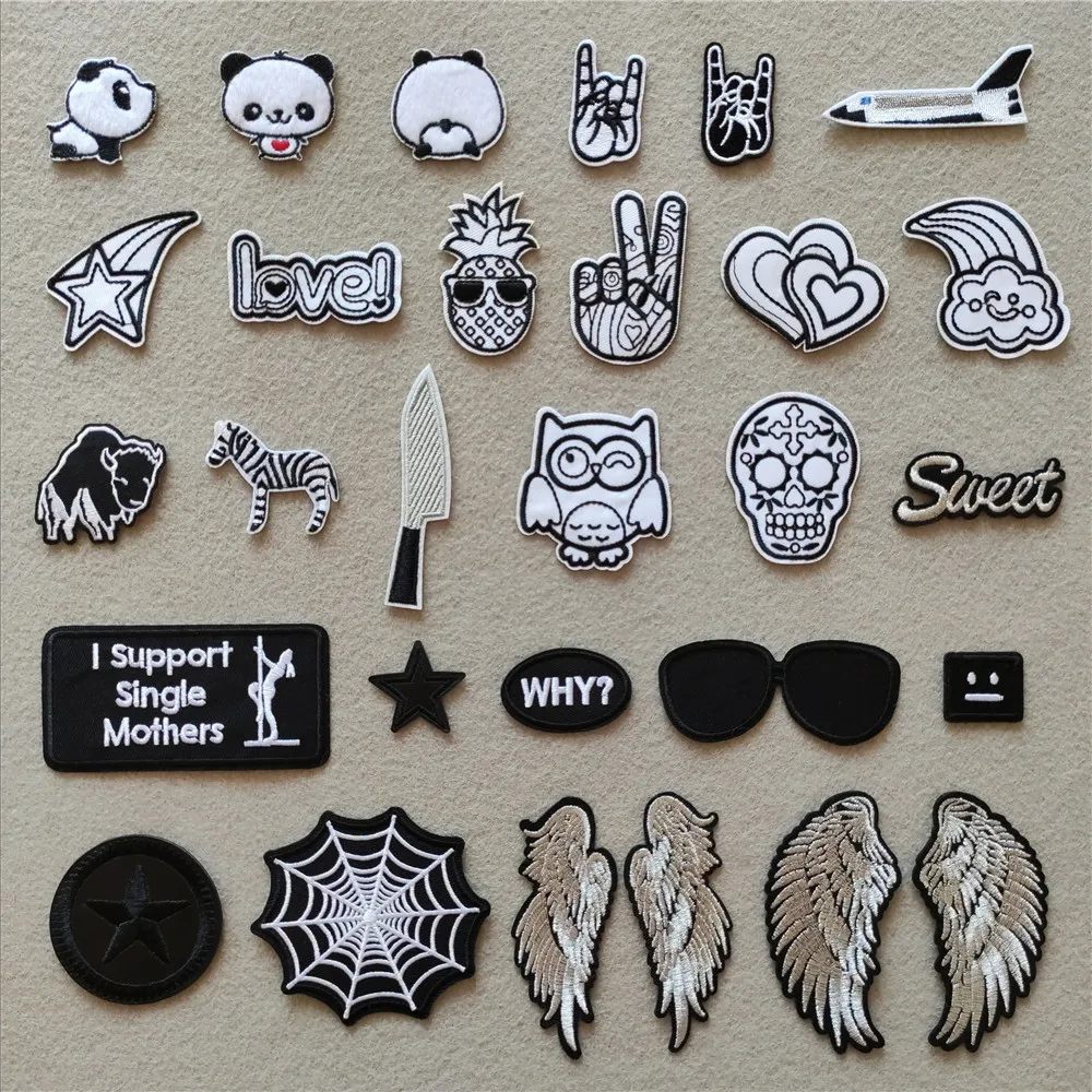 Embroidery Patches Jacket Badges Clothes Stickers Wing Iron-On-Transfer Appliques Stripes