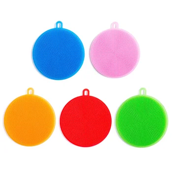 

Silicone Cleaning Brush Dishwasher Sponges Fruit Vegetable Cutlery Kitchenware Brushes Magic Scrubber Scouring Pad Kitchen Tools