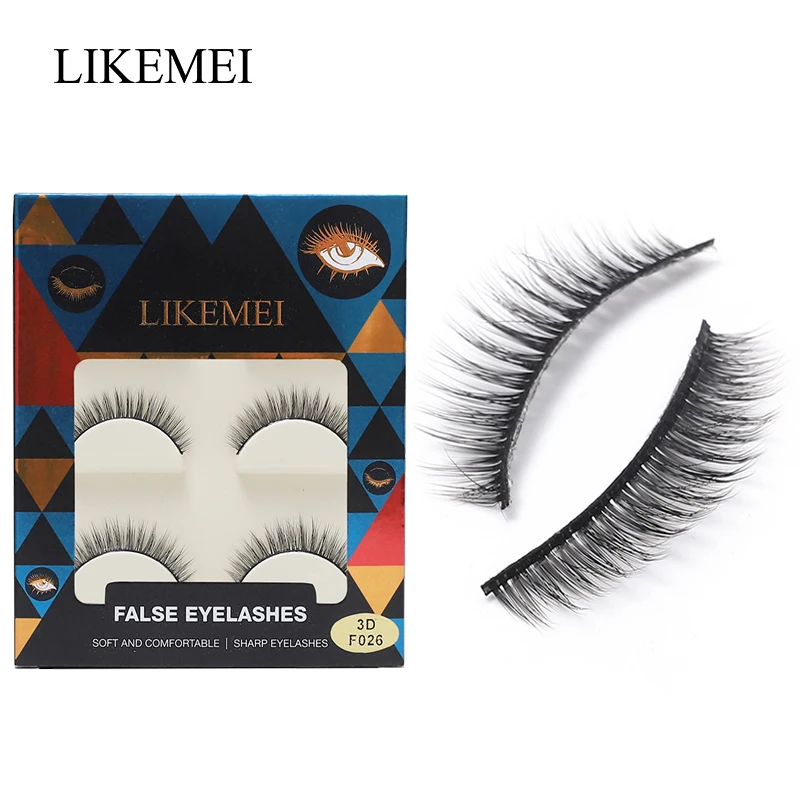 LIKEMEI 3Pairs False Lashes Natural Hair 3D Mink Long EyeLashes Fluffy Volume MakeupLashes Dramatic | Красота и здоровье