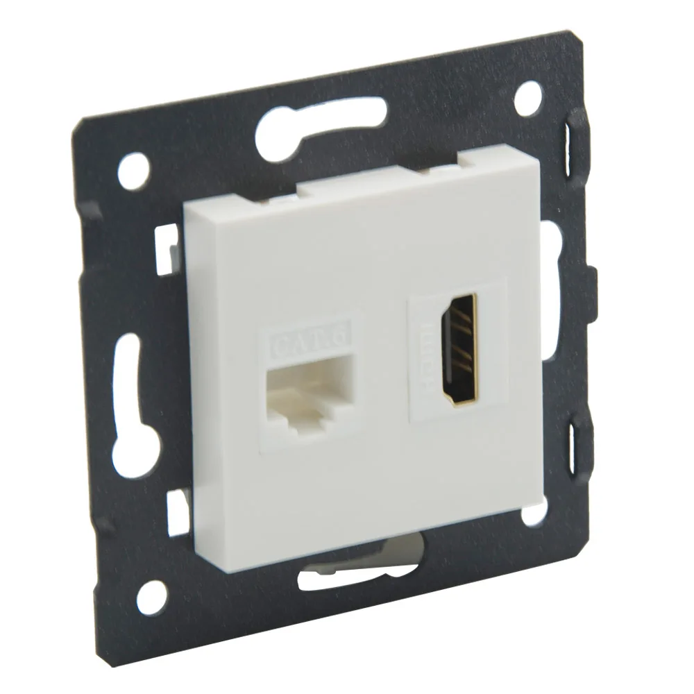 ЕС 80 стиль HDMI CAT6 RJ45 гнездо к гнезду настенная пластина| |