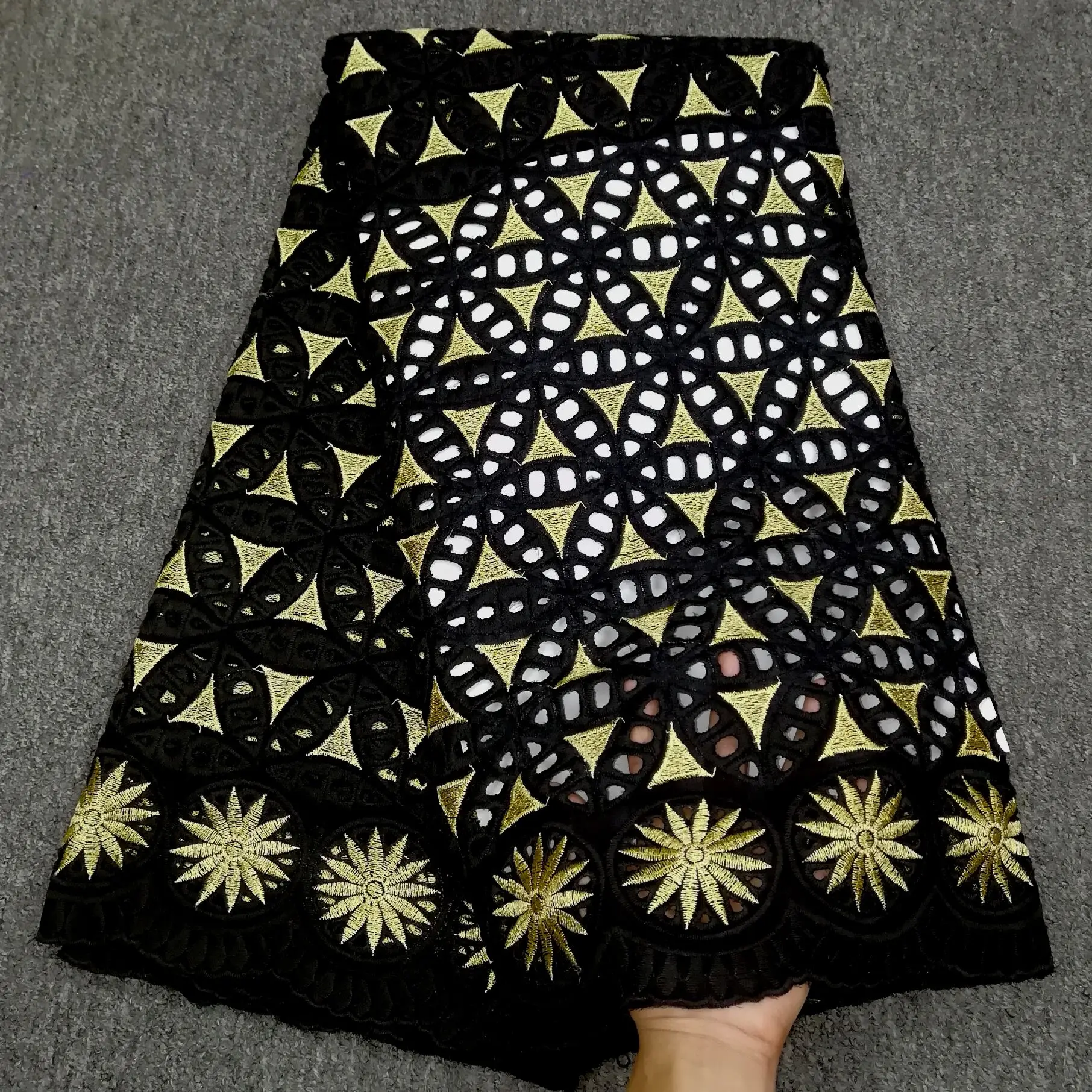 Дубай Африканская Хлопковая ткань кружевная ткань Высококачественная швейцарская вуаль кружева в швейцарской нигерийской кружевной ткани 5 ярдов