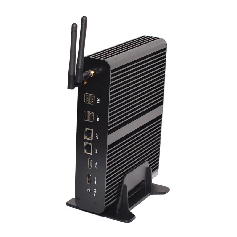 Windows мини ПК i7 5500U i5 5200U i3 5005U 2* lan 2* HDMI 1* оптический Barebone minipc HTPC Nuc безвентиляторный Broadwell компьютер 300 м WiFi