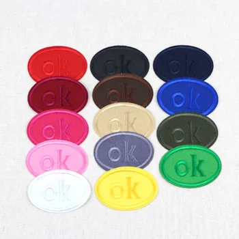 

Lulang 20Pcs Small "ok" Cloth Patches Embroidery Oval Patch Applique Iron on Clothing Sewi on Supplies Decorative Sticker