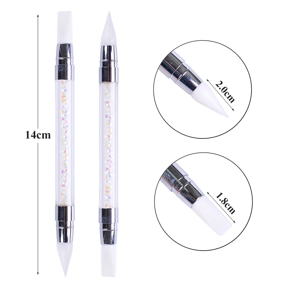 Nail Art Silicone Brush 5Pcs Carving Painting Pencil 10 Tips UV Gel DIY Polish Dual-head Mirror Powder Sculpture Manicure Tools (8)