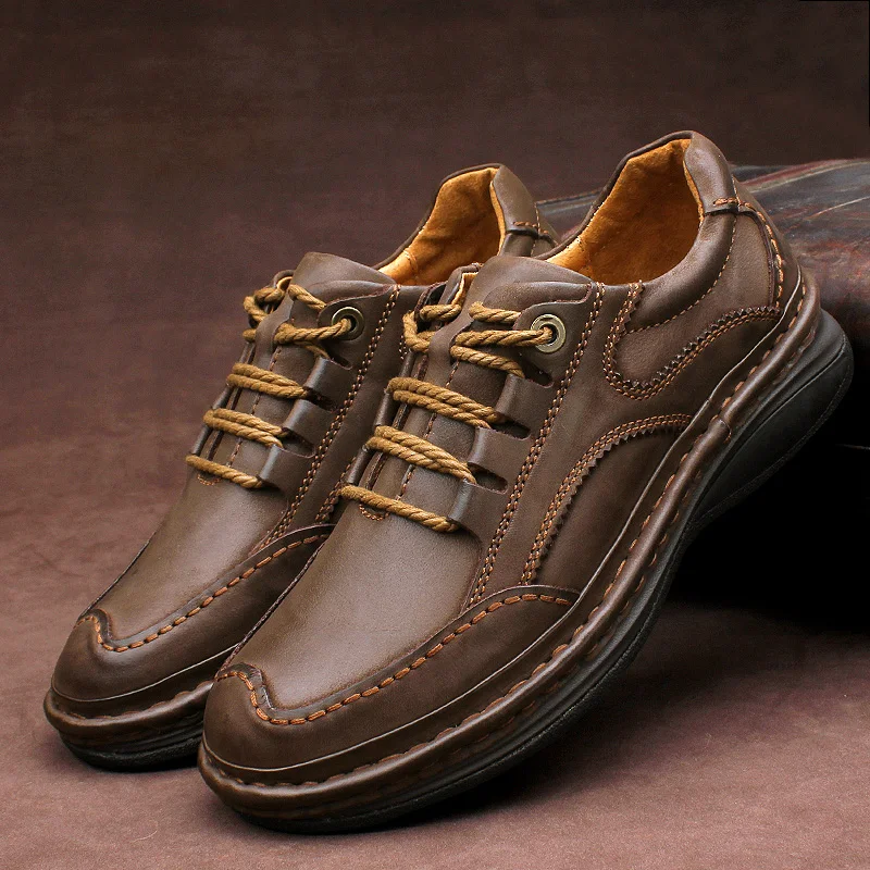 

2019 High Quality Luxury Cow Leather Shoes Fashion Shoes Men Comfortable and Soft Casual Shoes Men Sneakers Men Flats Size 38-45