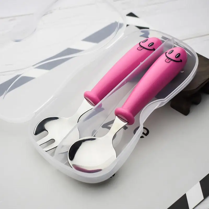 

Stainless Steel Cartoon Cutlery Set For Children Fork Spoon Tableware Sets Portable Travel Camping Picnic Set Easy Cleaning