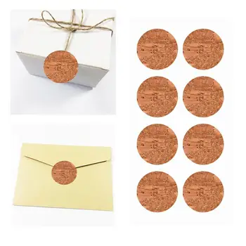 

1 Set of 2 Pcs Wooden Label Stickers Creative Name Tags Round Label Sticker