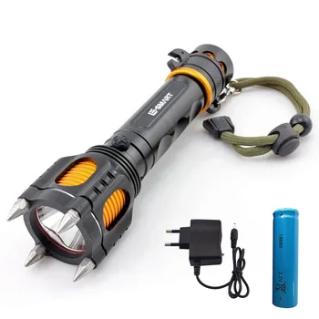 

Multi-Function Flashlight LED XML T6 Tactical Defensive Powerful LED Flashlights Flash Light Torch+ 18650 Battery + Charger