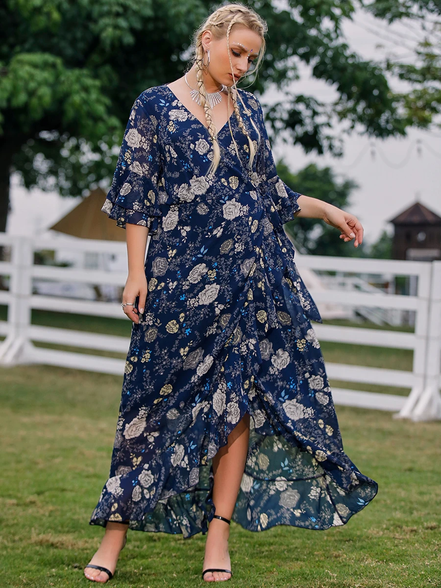 bohemian wrap dress plus size