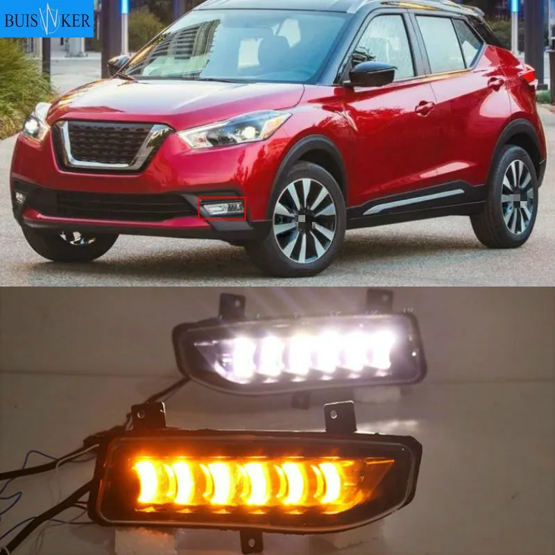 

Для Nissan Kicks 2017-2019 водонепроницаемый желтый сигнал поворота реле Стайлинг автомобиля 12 В светодиодный ные DRL дневные ходовые огни дневной свет противотуманная лампа