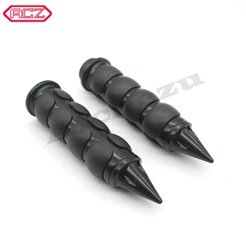 

ACZ Universal Motorcycle Metal & Ruber Hand Grips Handlebar Throttle 25mm Black for Harley Spike V-Rod
