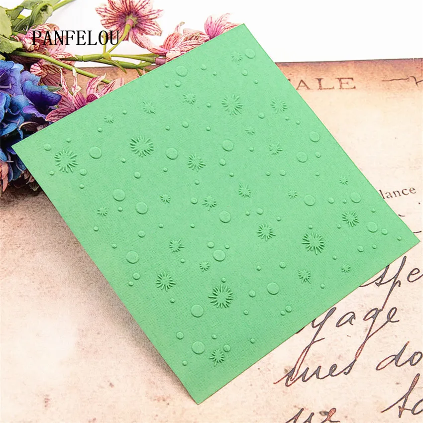 

PANFELOU 15x15 Snow water Embossing folders Plastic For Scrapbooking DIY Template Fondant Cake Photo Album Card Making