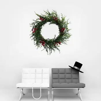 

Artificial Flowers Red Berry Christmas Wreath for Front Door Outdoor Décor 517E