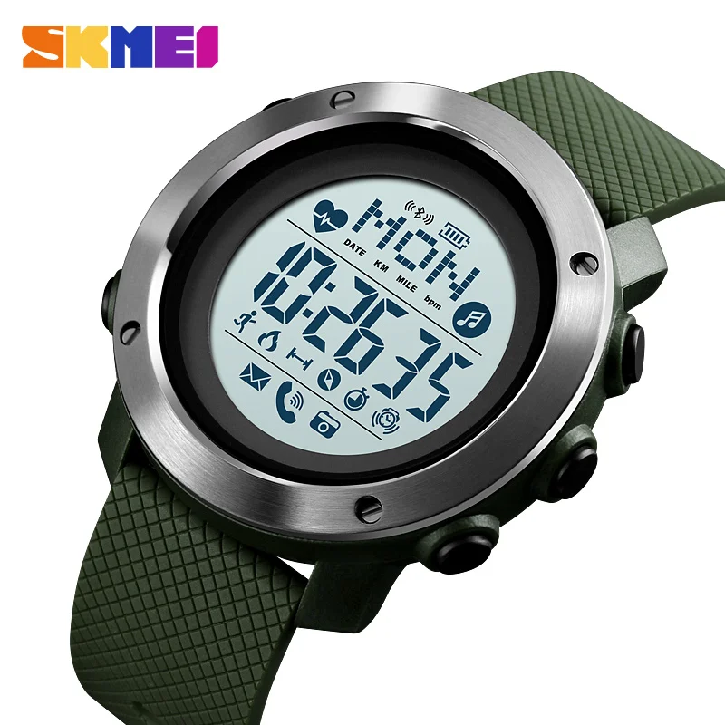 

SKMEI Sport Smart Watch Band Men Watches Waterproof Steel Ring Bluetooth Magnetic Chargeing Electronic Compass Reloj Inteligent