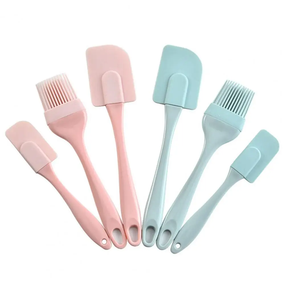 3Pcs/Set Spatula Kit Kitchen Utensils Cooking Supplies Multi Purpose Cake Spatula Baking Tools Silicone Non-stick Blue/Pink