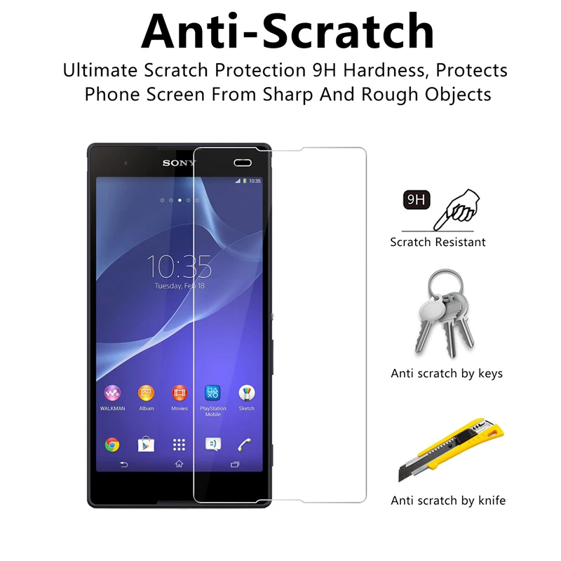 Закаленное стекло для Sony Xperia T2 Ultra T3 Защита экрана L1 L2 R1 Plus телефона на E3 E4 E4g E5