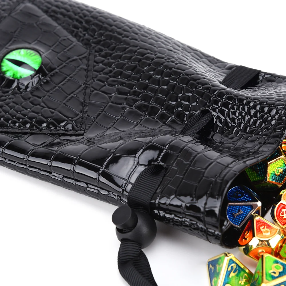 Dragon Eye Dice Bag Drawstring PU Leather DND Dice Storage Bag for DnD Coins and Other Accessories dice bag
