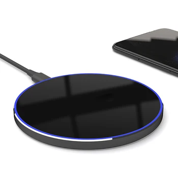 

Mobile Phone 15W Fast Wireless Charger Charging Ultra Thin Portable for Home Office EM88