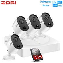Best Offers ZOSI 4CH 1080P TVI CCTV System 2.0MP Outdoor IP Camera HD 1080P DVR Recorder Video Security Camera Surveillance System w/ 1TB