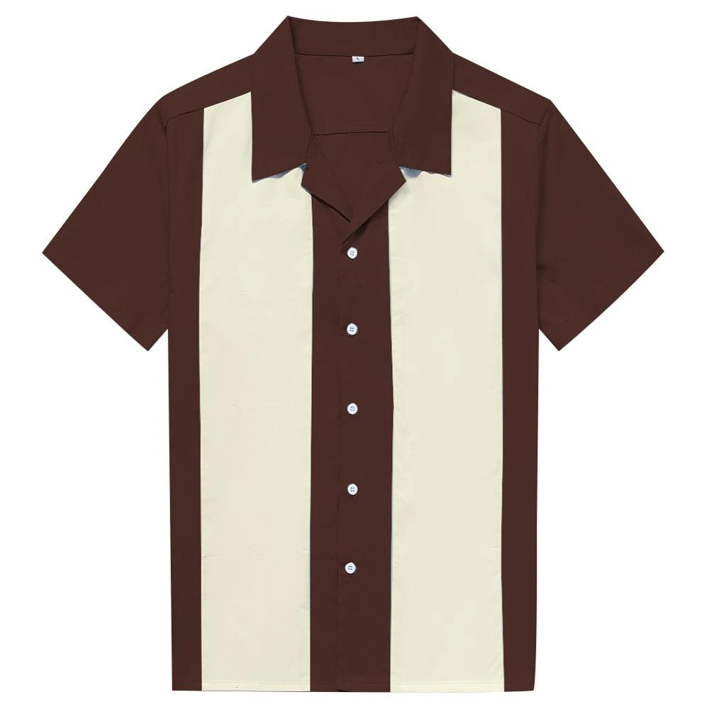 2022 Short Sleeve Summer Men Shirts St108 L-3xl Mens Clothing Blouse Cotton Bowling  Vintage Shirt Brown - Shirts - AliExpress