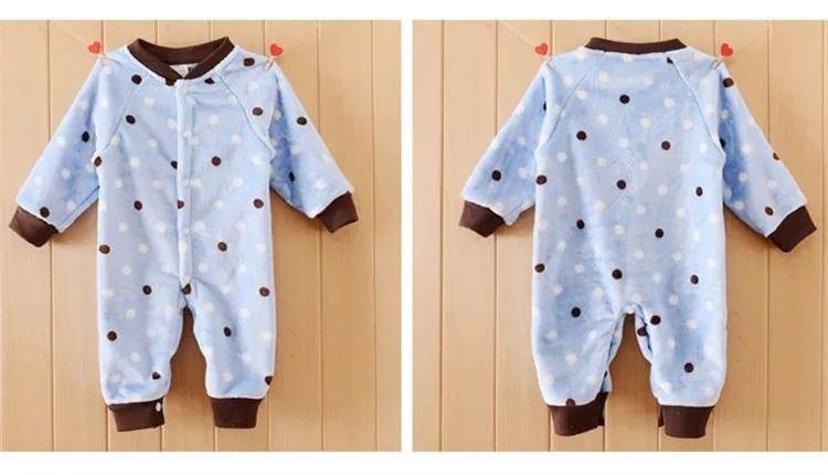 Baby velvet spring autumn one-piece suit baby boy girl pajamas newborn warm winter infant rompers