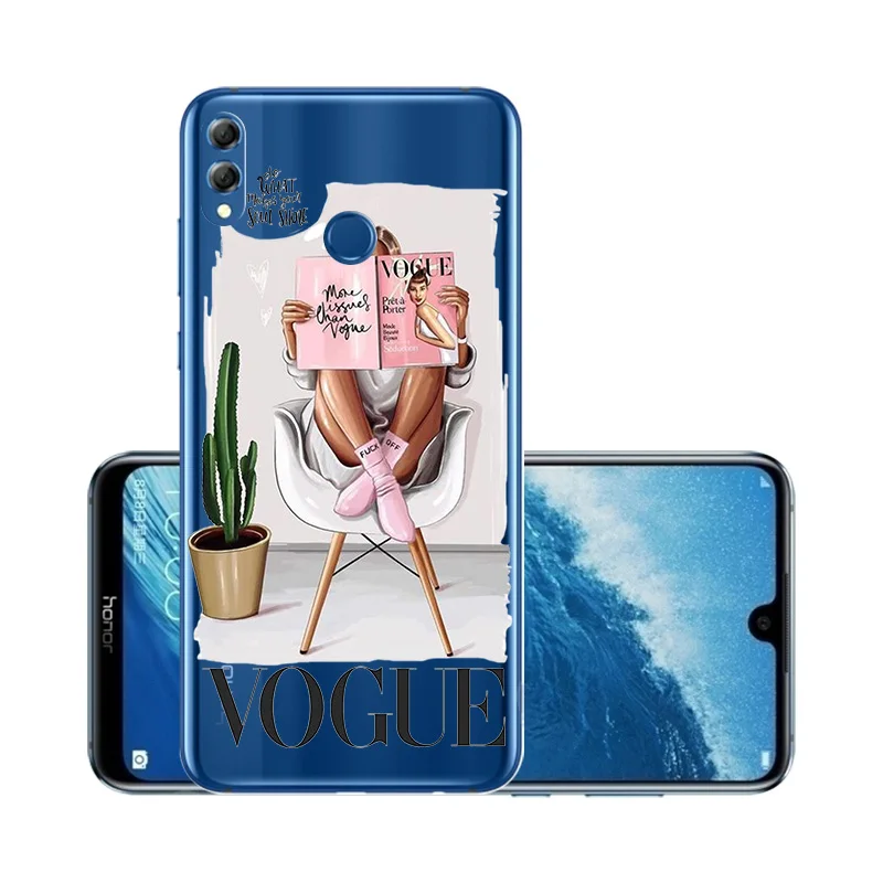 Прозрачный чехол для huawei Honor 8X, чехол для маленькой девочки, Модный Роскошный чехол для мамы huawei Honor 8X Max 8 8A 8C 6X 7X 6A Etui Capa