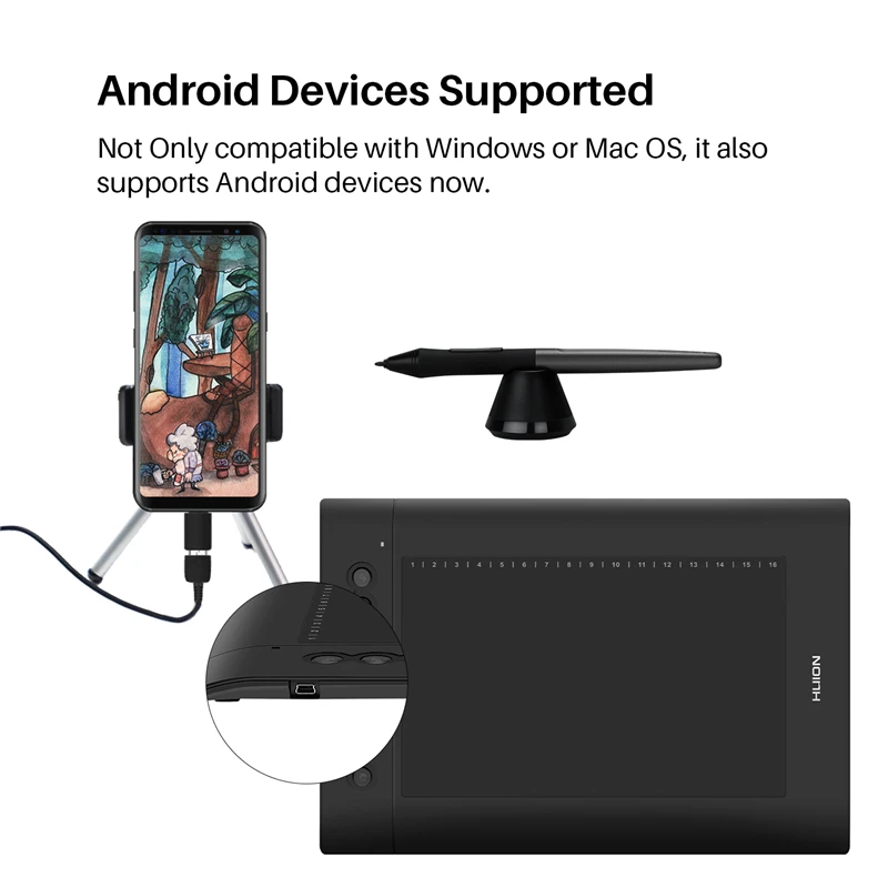 Huion H610 PRO V2 8192 Levels Digital Tablet Graphics Drawing