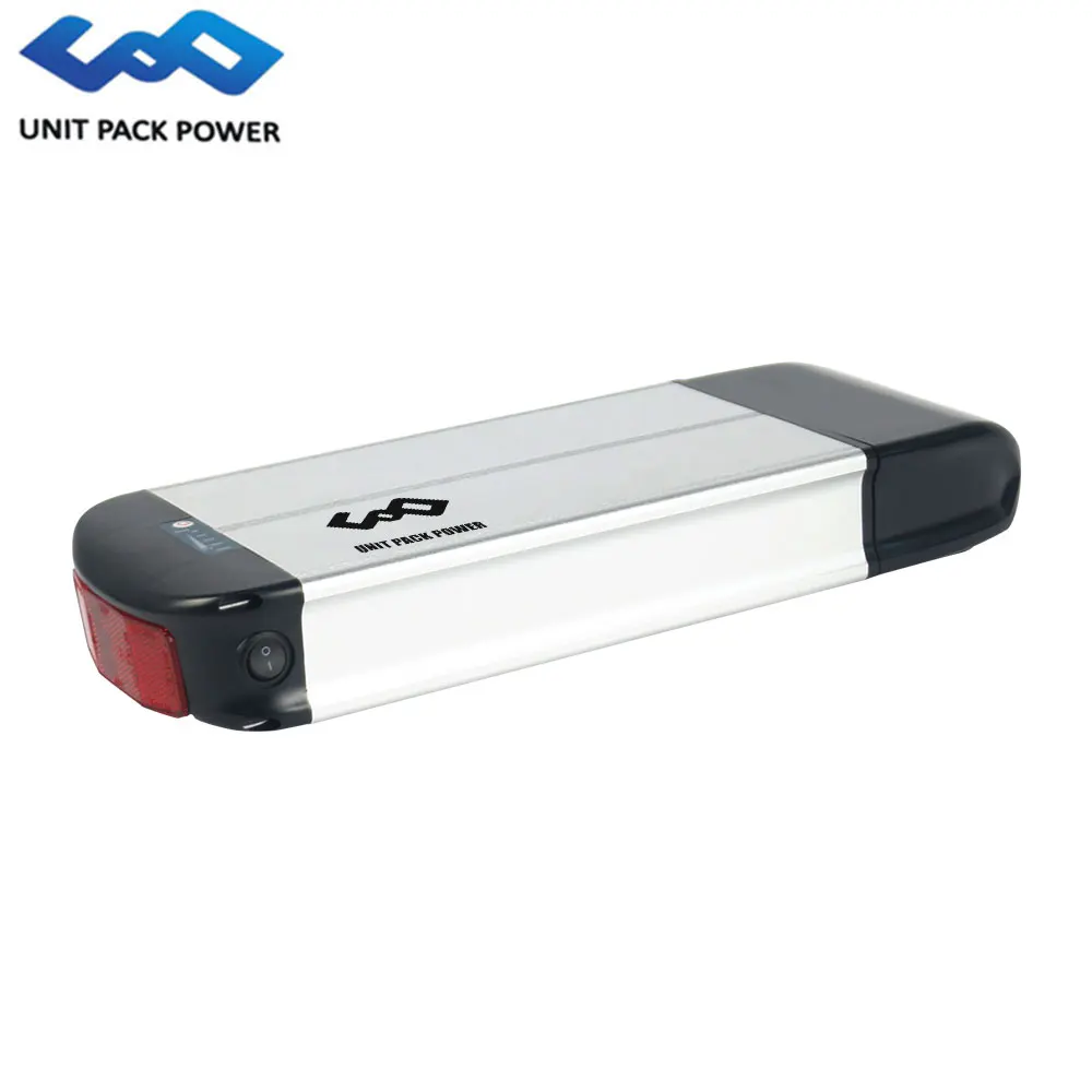 

48V 10Ah rear rack Battery for ebike 48V 750W 500W Silver Lithium ion battery with Tail Light