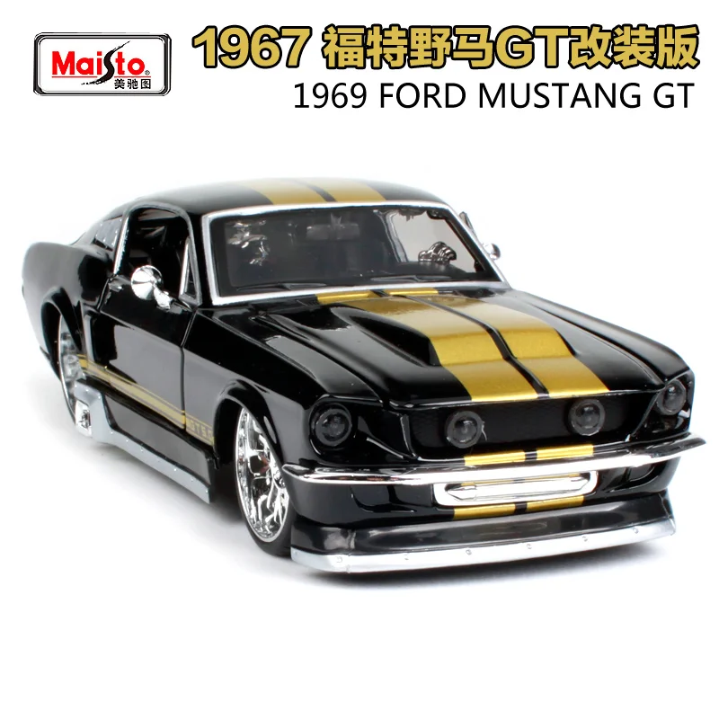Maisto 1:24 1967 Ford Mustang GT Grey yellow Muscle Car Diecast Model Toy New In Box 31094 | Игрушки и хобби