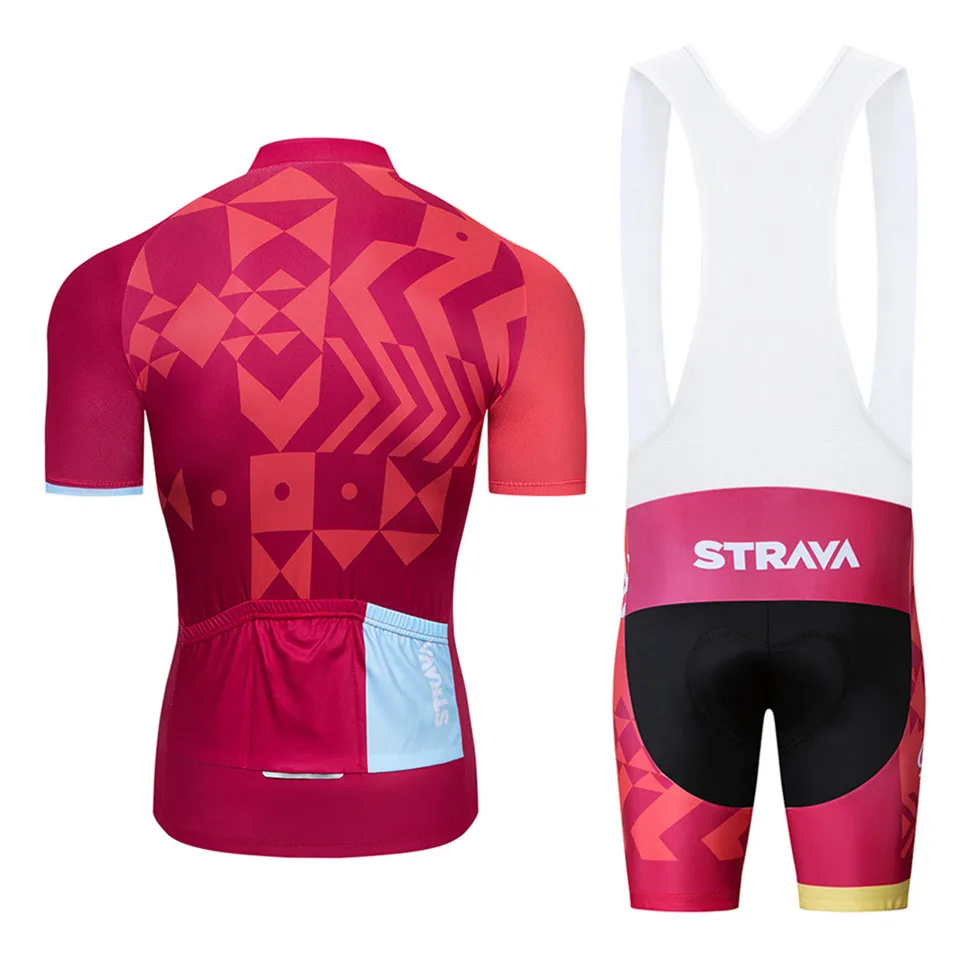 Strava Pro Team майки для велоспорта мужские летние топы с короткими рукавами комплект дышащая одежда для езды на велосипеде нагрудник шорты спортивная одежда комплект
