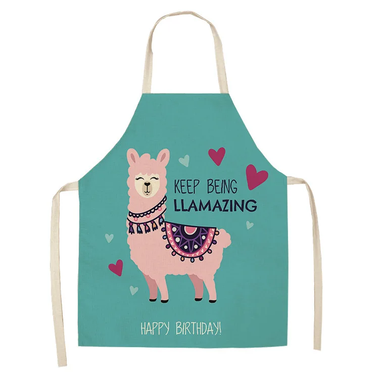 Senyue 1Pcs Lovely Cartoon sheep Printed Kitchen Aprons for Women Kids Sleeveless Cotton Linen Cooking Cleaning Tools | Дом и сад