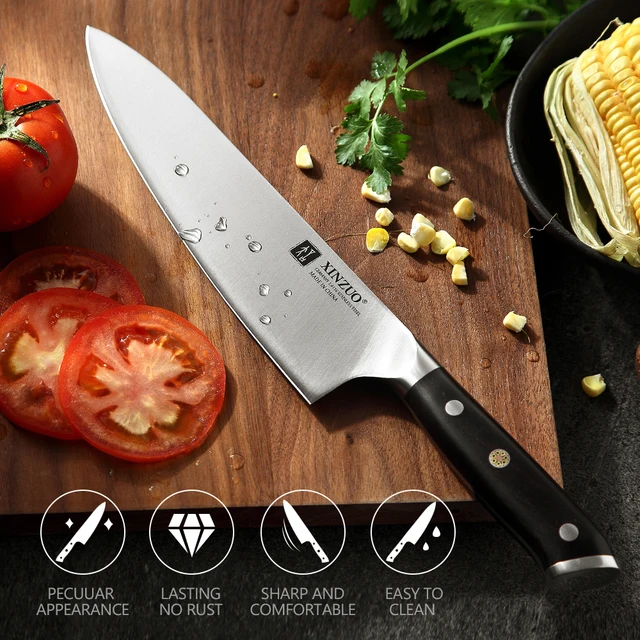 Xinzuo 8.5 ' Séf Kés Német 1.4116 Rozsdamentes Acél Éles Penge Cleaver Santoku Konyha Főző Hús Szeletes Szerszám Ébenfogantyú - Image 6
