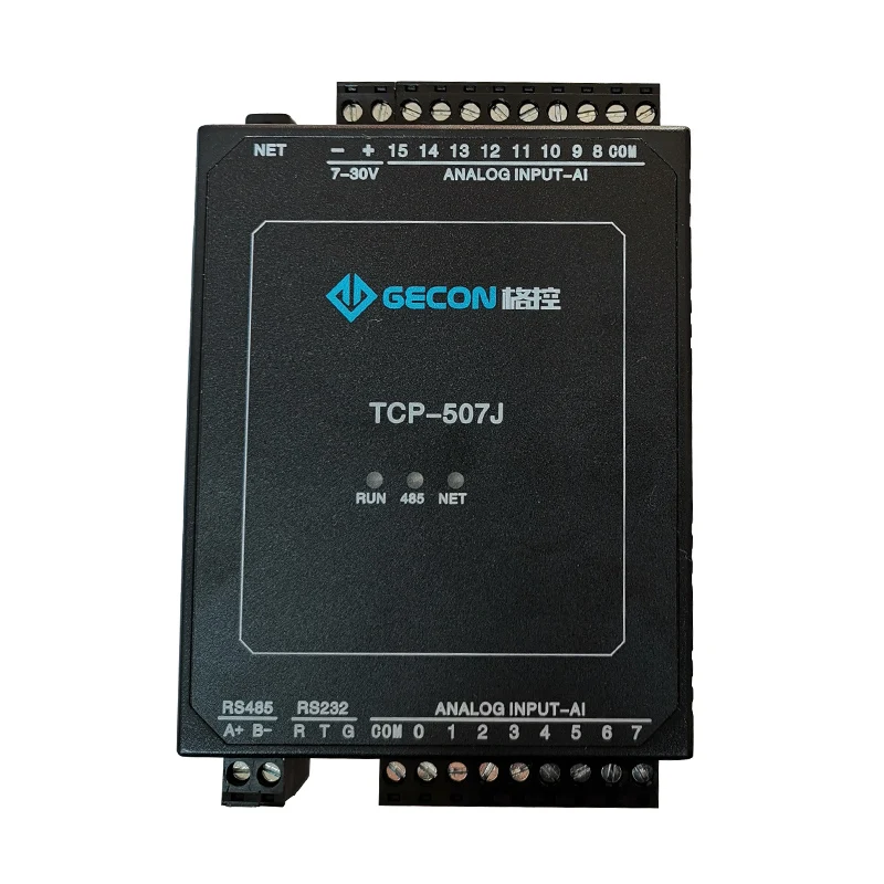 

16AI analog input 4-20mA 0-10V Ethernet RTU module 0.1% precision ADC acquisition transmission