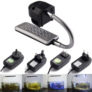 

24 LED Aquarium Fishbowl Tortoise Cylinder Light Lamp with Clip 3 Levels Adjustable Clip Light for Coral Aquatic Animal