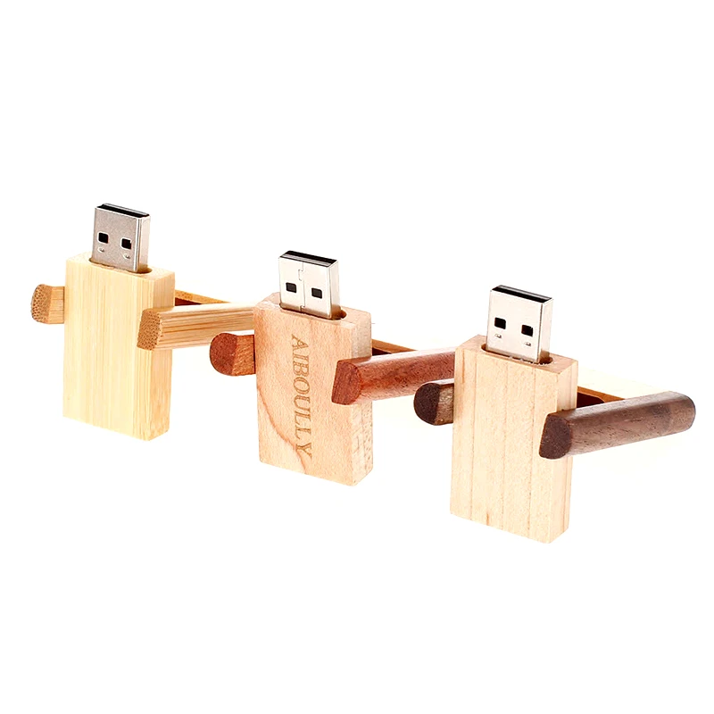 Вращающийся usb 2,0 деревянный USB флеш-накопитель 4 ГБ 8 ГБ флеш-накопитель 16 ГБ флеш-накопитель 32 Гб 64 Гб USB память высокая скорость Подарки Бесплатный Пользовательский логотип