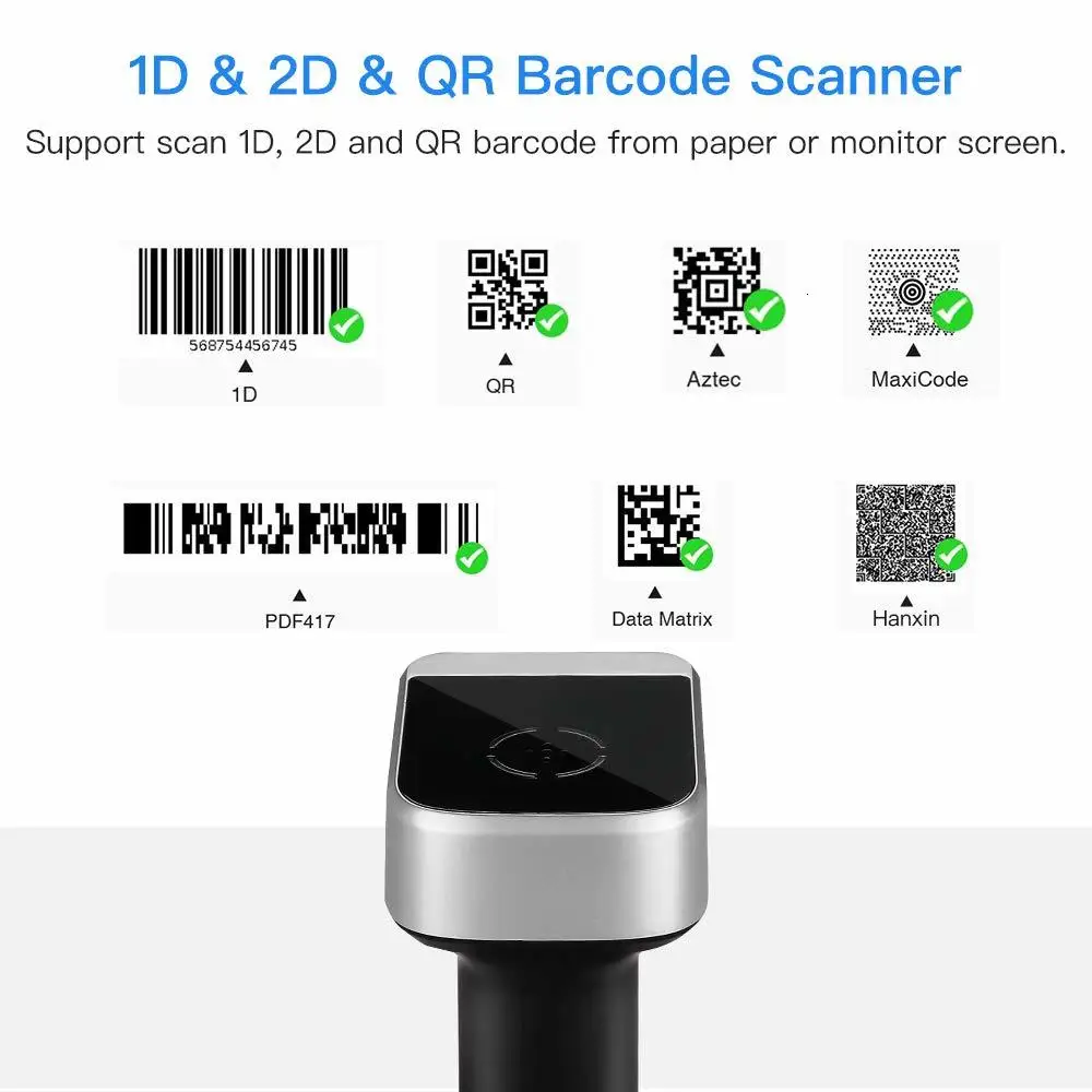 Leitor de Código de Barras qr sem Fio com Fio Isyzonepos Bluetooth Scanner Imagem Portátil Suporte Pdf417 Matriz Dados 1d 2d 4 scanner qr sem fio com fio 1d