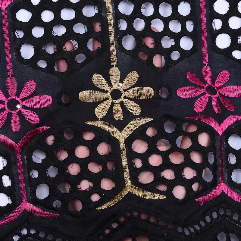 Перфорированный хлопок Нигерийский Африканский сухой кружевной ткани вышивка швейцарская вуаль кружева в швейцарской Высокое качество одежды материал SewA1774