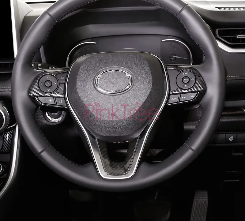 Для Toyota RAV4 XA50 цвет из углеродного волокна внутренняя отделка рулевого колеса отделка автомобиля аксессуары для укладки