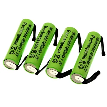 

1.2V AAA Original rechargeable battery 1800mah AAA ni-mh cell with welding tabs pins flat top toys cordless phone + DIY nickel