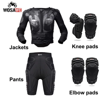 

WOSAWE One Set Motocross Suits Clothing Motorcycle Jacket Short Pants Knee pads Elbow pads Protection Moto Armor Motobike sets