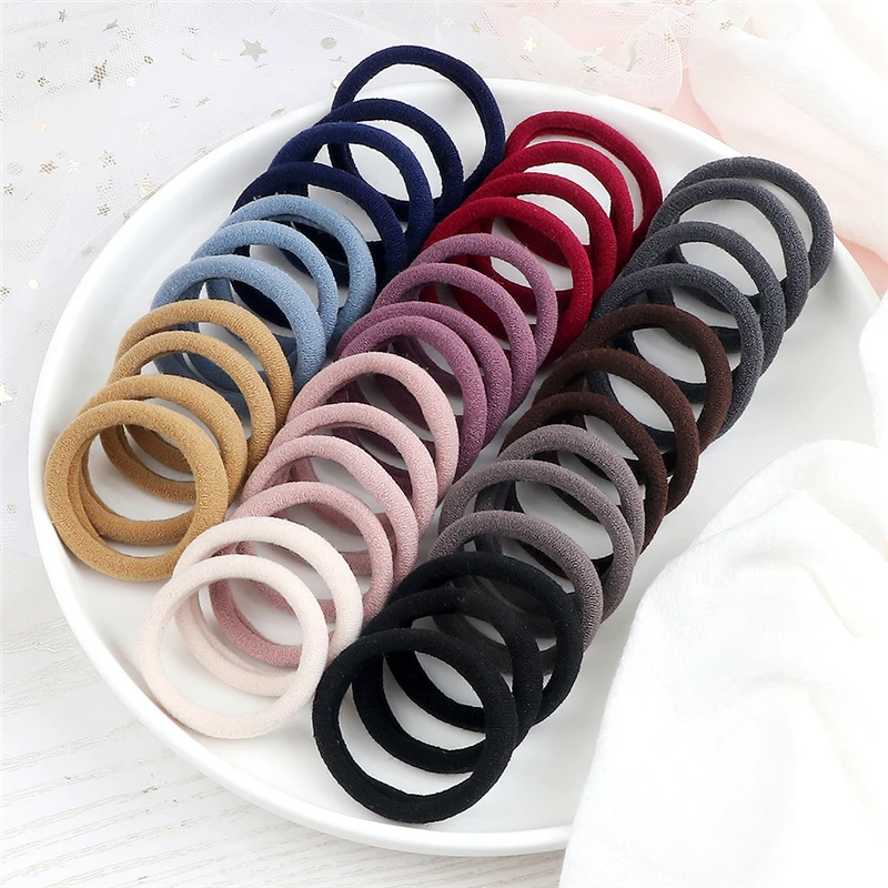 H&S Hair Ties For Women - 100pcs X 4mm - Non-Metal Bands For Thick And All Hair Types - Elastic & Seamless Ponytail Holders - No Damage Bobbles Also F On