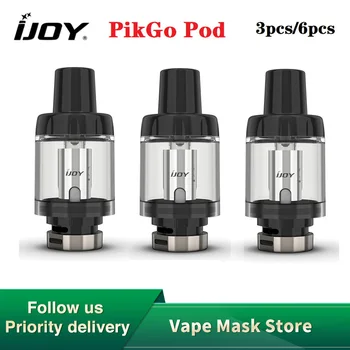 

3pcs/6pcs Original IJOY PikGo Pod 2ml Cartridge for IJOY PikGo Kit & IJOY PikGo D18 Kit with 0.6ohm/1.0ohm Coil E-cig Vape Pod