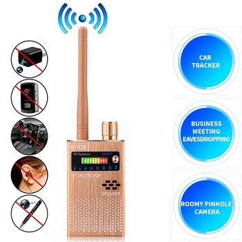 

G319 Wireless Signal Detector Anti-GPS Locator Phone Detector Gold Wireless RF Signal Detector