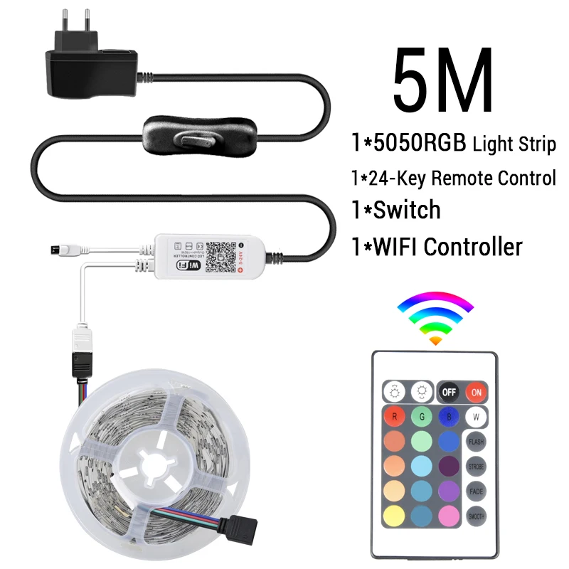 Details about   5-20m 12V LED Stripe RGB RGBWW 5050 Leiste Streifen Band WiFi APP Control Trafo 