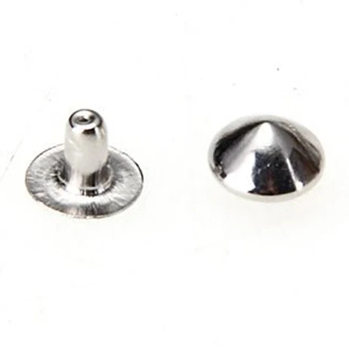 

100 Iron Silver Conical Rivet Screw Studs 6mm for Jewelry