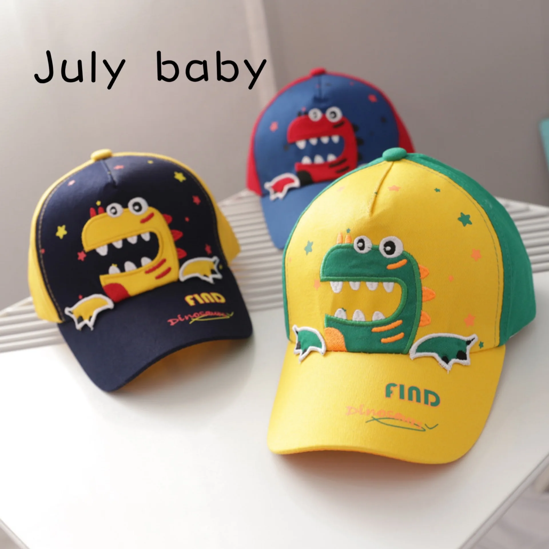 

July baby trend cap children cartoon baseball cap hip-hop hat boys and girls sun hat sun hat 2-6 years old