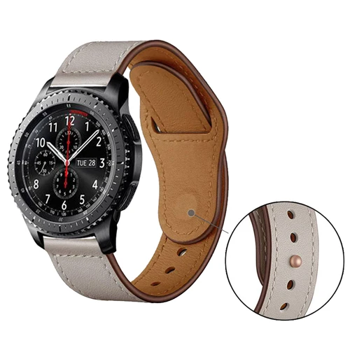 20/22 мм ремешок для samsung galaxy watch S3 frontier 46 мм 42 мм active 2 huawei watch gt 2 amazfit bip band настоящий кожаный браслет - Цвет ремешка: 7