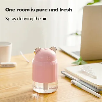 

ELOOLE 280ML Cute Mini USB Humidifier Portable Ultrasonic Aromatherapy Diffuser Aromatic Atomization With Night Light For Car