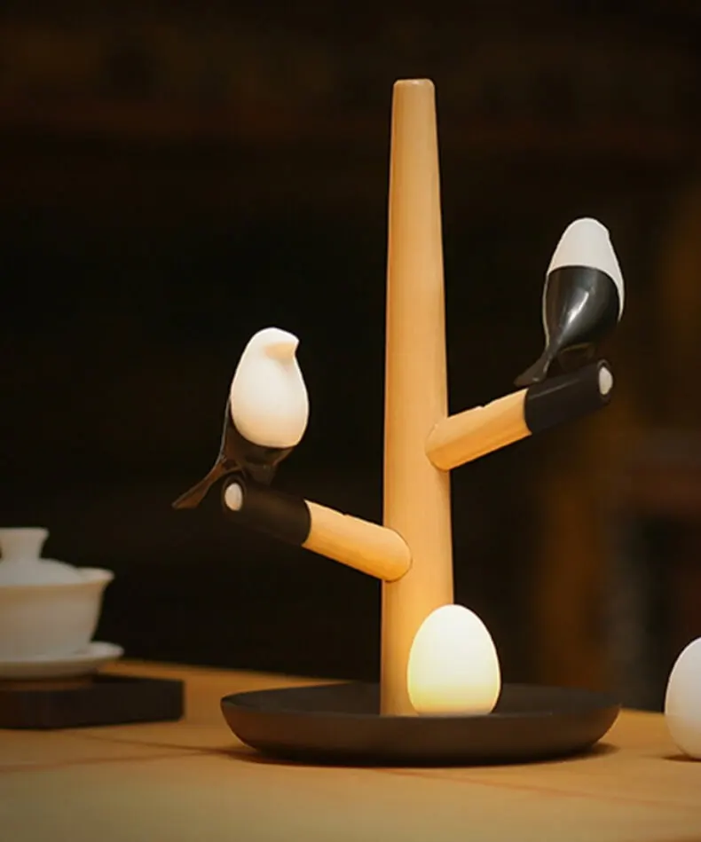 Magpie Bird USB зарядное устройство ночной Светильник Интеллектуальный Вибрационный индукционный светодиодный настольный светильник маленькие яйца светодиодный светильник домашний декор Новинка подарки